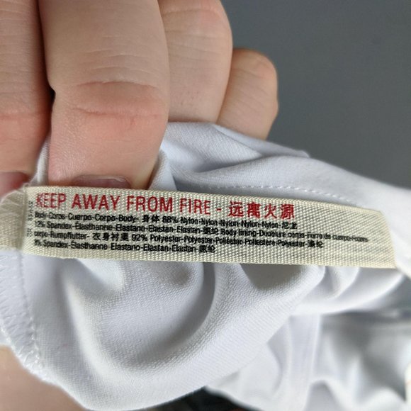 NWT Free People White Thong V-Neck Bodysuit Size L - Picture 6 of 7